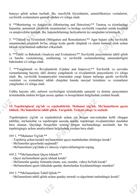 ncha sarlavhadan foydalanishi mumkin. ddos tajovuzkorlari bu va boshqa ko'plab http sarlavhalarini o'zgartirishi mumkin, bu esa hujumni aniqlashni qiyinlashtiradi. bundan tashqari, http sarlavhalari keshlash va proksi xizmatlarini boshqarish vositasi sifatida yozilishi mumkin. strategik tahdit razvetkasi. operatsion (texnik) tahdid razvetkasi. taktik tahdid razvetkasi. strategik tahdid razvedkasi strategic cyber intelligence (inglizcha strategik kiber razvedka)-axborot texnologiyalari sohasida tahdidlar rivojlanishining hozirgi tendentsiyalari haqida ma'lumot olishga qaratilgan faoliyat. ushbu faoliyat bilan shug'ullanish, bu tahdidlarning salbiy ta'sirini (foydani yo'qotish, obro'sining pasayishi va h.k.) oldini olish uchun zarurdir. strategik razvedka - razvedka shtati, tashkilot yoki strategiyani ishlab chiqishga ta'sir qiladigan boshqa ijtimoiy hamjamiyatning strategik salohiyati va strategik ishlari to'g'risida ma'lumot olish maqsadidagi razvedka faoliyati. bu razvedka faoliyatining eng yuqori shakli bo'lib, uning samaradorligi davlat yoki uni amalga oshiruvchi tashkilotning hayotiyligiga bog'liq. strategik darajadagi razvedka maqsadlari va vazifalarini belgilaydi, qidiradi, qabul qilingan ma'lumotlarni tahrirlaydi va qayta ishlaydi, ahamiyatsiz va uning eng muhim yoki strategik tarkibiy qismlarini aniqlaydi va …