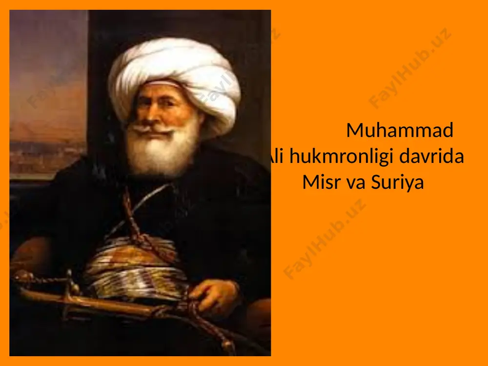 z hukmdorlar sulolasi — dinastiyasiga asos solishga imkon bergan edi. binobarin, o’qishni ham, yozishni ham, hatto misrga kelgan ilk kezlarida hatto arabcha so’zlashishni ham bilmagan haminqadar bir bolqonlik bo’lib ko’ringan bu qadar hayratomuz karyerga erisha olishini biron-bir kishi bashorat ham qila olmagan edi. hokimiyat tepasiga kelganidan keyin muhammad ali vaqtida usmonlilardan ham, mamluklardan ham, unga dov tikishga — stavka qilishga urinib ko’rgan inglizlardan ham vaqtida yiroqlashib haddini belgilashga erisha oldi. 1807 yildagi ingliz-usmonli urushi davomida iskandariya shahridan ingliz desantini tumtaraqay qochib qolishga majbur qilgan muhammad ali milliy qahramon shon-shuhratiga loyiq bo’ldi. uning 1804—1807 yillardagi mamluklarga qarshi harbiy kurashi 1808 yilda ijtimoiy-iqtisodiy kurashga aylanib ketdi, u soliqlarni to’lashdan bo’yin tovlagan multazimlar xos mulki — imeniyalarini tortib olib qo’ydi, keyinchalik esa (1812 —1814 yillarda) mamluklardan butun bor yerlarini tortib oldi va iltizom tizimining o’zini ham tugatib tashladi. 1809 yilda al-azhar shayxlari dodini berdi (ular muhammad aliga hokimiyat tepasigakelishida yordam bergan edi), 1811 …