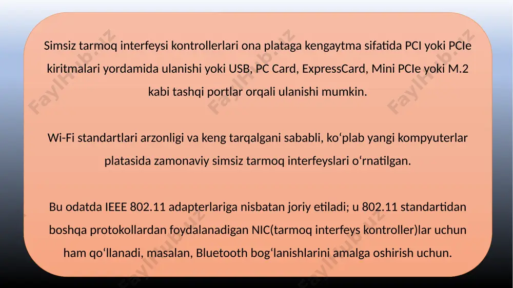 hamiz wifi texnologiyasining to'liq tarixini bilamiz? wifi qachon ixtiro qilingan? u aniq qanday ishlaydi? va bu 20 yil ichida qanchalik uzoqqa bordi? bu yerda biz wi-fi tarixini, u qayerdan boshlanganini, u bizga nimaga erishishga yordam berganini va biz tobora o'zaro bog'langanimiz sababli u bizga qanday kelajakni va'da qilishini o'rganib chiqdik. wifi qachon ixtiro qilingan? wifi ixtiro qilingan va birinchi marta 1997 yilda 802.11 deb nomlangan qo'mita yaratilganida iste'molchilar uchun chiqarilgan. bu ieee802 yaratilishiga olib keldi. 11, bu simsiz mahalliy tarmoqlar (wlan) uchun aloqani belgilaydigan standartlar to'plamiga ishora qiladi. yaratilganidan beri wifi bizni uyda va jamoat joylarida bog'lashda ajralmas rol o'ynadi. biz qaerga bormasin, standart ulanish darajasini kutamiz va unumdorligimiz, tashkilotimiz, salomatligimiz va hatto himoyamizni saqlab qolish uchun muntazam ravishda wifi-ga tayanamiz. wifi texnologiyasining so'nggi yutuqlari narsalar internetiga katta hissa qo'shdi va bu bizga har qachongidan ham ko'proq bog'lanish imkonini berdi. lekin ko'pchiligimiz wifi texnologiyasining to'liq tarixini bilamiz? wifi qachon ixtiro …