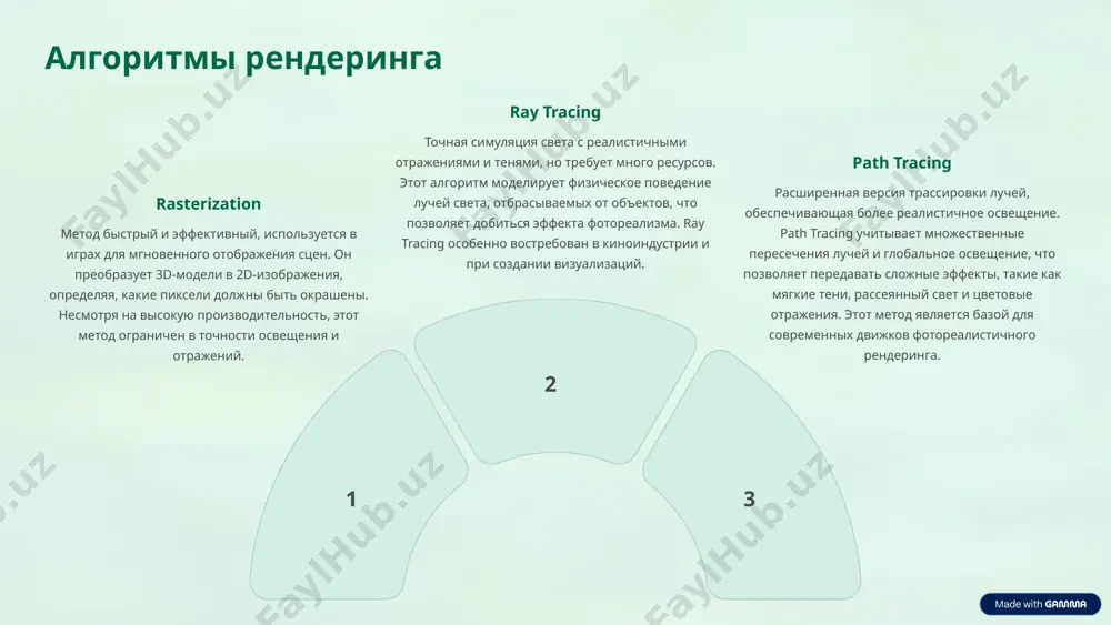 создания визуальных эффектов с акцентом на симуляцию частиц и динамику. 5 применение компьютерной графики в индустриях кинематограф компьютерная графика используется для создания впечатляющих визуальных эффектов, анимации персонажей и разработки сложных виртуальных миров. например, она позволяет воссоздавать реалистичных динозавров и фантастические существа, которые невозможно снять обычной камерой. виртуальные камеры для захвата динамики сцен и углов обзора; технология motion capture для точной анимации движений актеров; сложные световые эффекты, имитирующие естественное освещение и атмосферу; обработка частиц для создания эффектов дыма, огня и взрывов; постобработка и комбинирование с живым видео. видеоигры компьютерная графика в играх обеспечивает реалистичный рендеринг трехмерных сцен в реальном времени, создавая полностью интерактивный и захватывающий игровой процесс. она поддерживает не только высококачественные текстуры и модели, но и сложные физические эффекты. физика движений для реалистичного поведения объектов и персонажей; динамическое освещение, меняющееся в зависимости от положения источников света; процедурная генерация контента для создания уникальных игровых миров; технологии сглаживания и оптимизации для плавной …