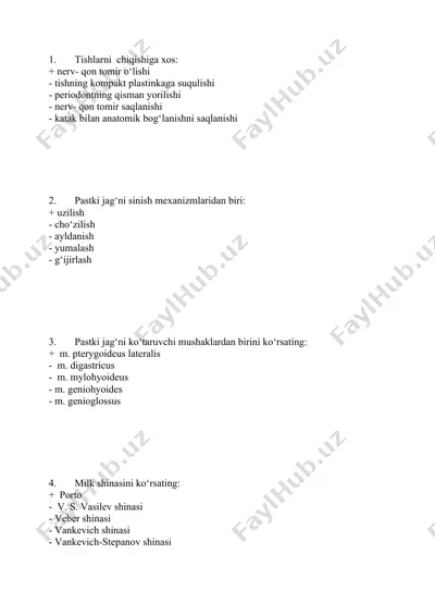 stomatologiya asoslari — DOC