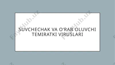suvchechak va oʻrab oluvchi temiratki viruslari — PPTX