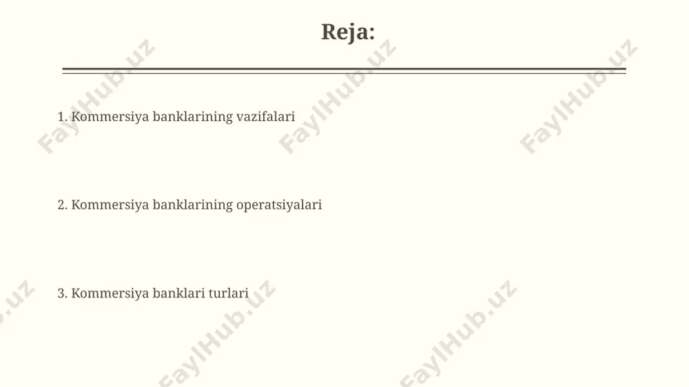 оиз даромадлари, харажатлари ва умумий фойдаси ҳақидаги маълумотлар, мисол учун, 2023 йил учун 15% фоиз даромадининг ўсиши акс эттирилиши мумкин. kreditlash turlari kichik biznes sub'ektlariga beriladigan mikro-kreditlar, odatda, 5000 dan 50000 aqsh dollarigacha miqdorda bo'lib, tezkor qaytarish shartlari bilan ajralib turadi va 15% dan 30% gacha foiz stavkasi qo'llaniladi. kreditlashning asosiy turlaridan biri, muddatli kredit bo'lib, u 1 yildan 10 yilgacha bo'lgan muddatga, 10% dan 25% gacha bo'lgan foiz stavkasi bilan beriladi va uy-joy sotib olish yoki biznesni rivojlantirish uchun ishlatilishi mumkin. kommersiya banklarining operatsiyalari kommersiya banklari omonatlar bo'yicha o'rtacha 10% dan 15% gacha foiz to'laydi, bu esa omonatchilar uchun daromad manbai bo'lib xizmat qiladi. shu bilan birga, kreditlar bo'yicha foiz stavkalari bozor sharoitlariga bog'liq holda o'zgaradi. kommersiya banklari mijozlarga 20 dan ortiq turdagi kredit mahsulotlarini, shu jumladan, ipoteka, avtomobil va kichik biznes kreditlarini taklif qiladi, ularning o'rtacha muddati 36 oyni tashkil etadi. depozitlar va ularning turlari talab qilinadigan depozitlar …