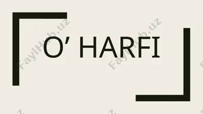 o’ harfi — PPTX