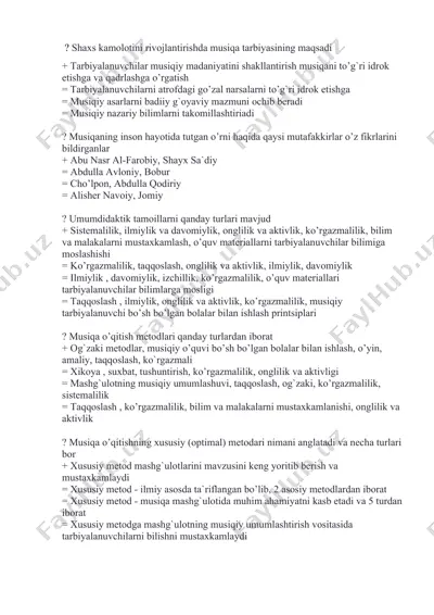 musiqa tarbiyasi — DOCX