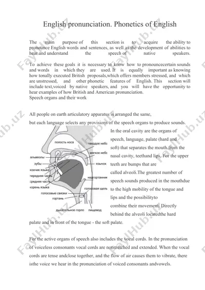 english pronunciation. phonetics of english — DOC