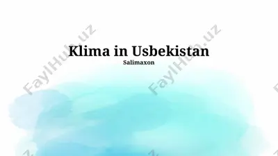 klima in usbekistan — PPTX