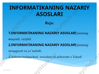 informatikaning nazariy asoslari — PPT