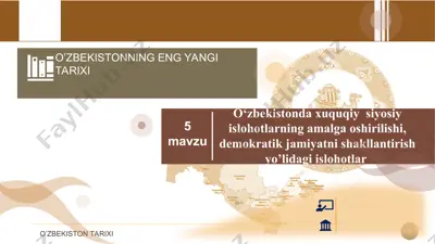 o’zbekistonning eng yangi tarixi — PPT