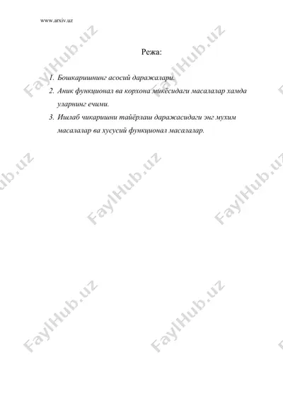 абснинг функционал масалалари ва булимлари — DOC