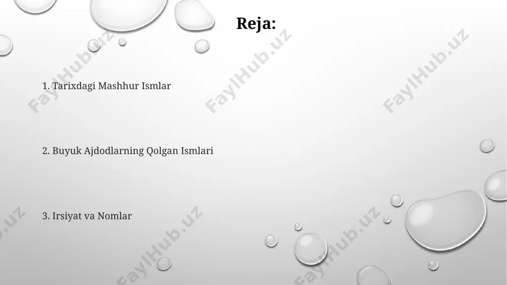 fors va so'g'd tillari lug'atlari orqali aniqlangan. buyuk ajdodlarning qoldirgan nomlari 16-asrda buxoro amirligi hududida yashagan 30 ga yaqin mashhur shoir va adibning to'liq ismlari va nasabnomalari, tarixiy manbalarda aniq qayd etilgan. buyuk amir temur davrida, 14-asrda samarqandda yashab o'tgan 500 dan ortiq hunarmandning ismlari, ularning ustaxonalari va ijodlari haqida yozuvlar topilgan. xorazm viloyatining xiva shahrida joylashgan 12-asrga oid qabr toshlari ustida, arab yozuvida yozilgan 20 dan ortiq shaxsning to'liq ismlari va unvonlari o'qitilgan. tarixda mashhur bo'lgan nomlar qadimgi misrda, taxminan 3000 yil avval, "tutankhamun" kabi far'onlarning nomlari, o'zlarining qudratini va hukmronligini aks ettirib, tarixda iz qoldirgan. tarixda 1000 dan ortiq yillar davomida ishlatilgan "muhammad" nomi, arabiston yarim orolida paydo bo'lib, butun dunyoga tarqalib, millionlab odamlarga berilgan. aleksandr makedonskiy nomi, miloddan avvalgi 4-asrda, yunon-makedoniya imperiyasining kengayishi bilan bog'liq bo'lib, 20 dan ortiq tillarda uchraydi. unutilgan nomlar va ularning qayta tiklanishi buxoro viloyatida topilgan, 15-asrga oid qoʻlyozmalarda 50 ga yaqin unutilgan …