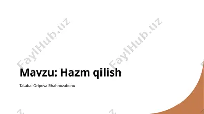 oziq-ovqat hazm qilishi — PPTX