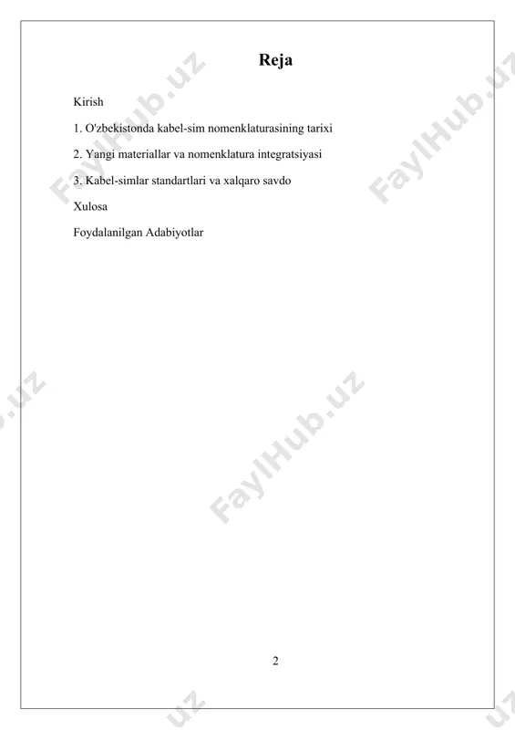 abel maxsulotlarining sifatini va xavfsizligini ta'minlaydigan belgilangan me'yorlar yoki kriteriyalardir. kabel maxsulotlarining nomenklaturasi bir necha jihatdan muhimdir. birinchidan, u sanoatda bir xil nom berishni ta'minlaydi, bu esa to'g'ri kabel maxsulotlarini aniqlash va sotib olishni osonlashtiradi. ikkinchidan, to'g'ri identifikatsiya, noto'g'ri kabellarni ishlatishdan kelib chiqadigan baxtsiz hodisalardan qochishga yordam beradi, shuning uchun elektr o'rnatmalarida xavfsizlikni oshiradi. uchinchidan, aniq nomenklatura elektr tizimlarining dizayn va amalga oshirilishi jarayonida yordam beradi, shuning uchun ma'lum dasturlarga mos keladigan kabellar ishlatiladi, bu esa samarali tizimlarni yaratishga olib keladi. hozirgi kunda kabel nomenklaturasiga oid tadqiqotlar yangi materiallar, masalan, tolali optik va ekologik toza birikmalarni mavjud nomenklatura tizimlariga integratsiya qilishga qaratilgan. elektr va telekommunikatsiya sohalaridagi texnologik yangiliklarga mos ravishda standartlarni yaxshilash bo'yicha ham tadqiqotlar olib borilmoqda. bu sohada yetakchi tadqiqotchilar va institutlar, elektr muhandisligi va materialshunoslik bo'yicha mutaxassislik qiladigan universitetlar va texnik institutlardir. biroq, kabel maxsulotlarining nomenklaturasida bir qator muammolar mavjud. birinchidan, kabel maxsulotlarining ortib borayotgan turli xil xususiyatlari, …