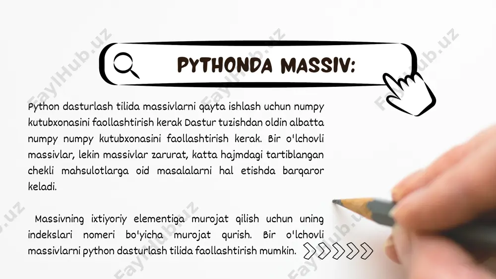 pythonda massivlar bilan ishlash - Page 5