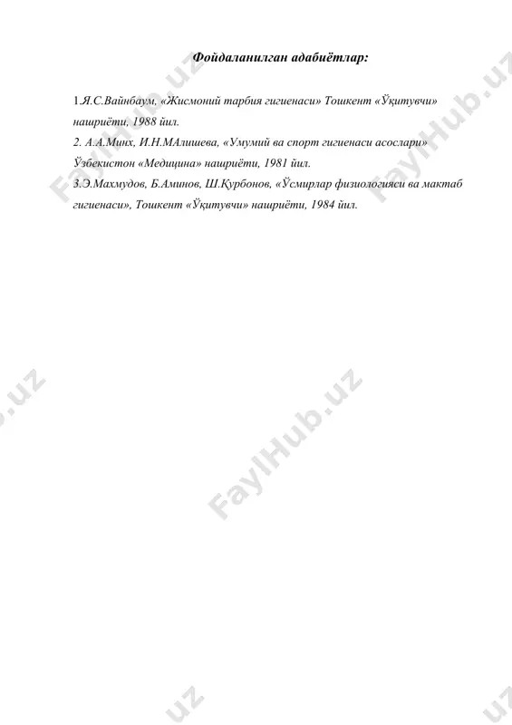 жисмоний тарбиянинг гигиеник аҳамияти - Page 5