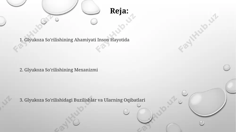 lishi mumkin, chunki organizm qondagi ortiqcha glyukozani to'g'ri qayta ishlashga qodir emas, bu esa uzoq muddatli asoratlarga olib keladi. glyukoza transporti tizimlari glut4 transportioryori, insulin ta'siriga bog'liq bo'lib, skelet mushaklari va yog' to'qimalarida glyukoza olishini tartibga soladi; insulin darajasining ko'tarilishi glut4ning hujayra membranasiga ko'chishini va glyukoza olishining kuchayishini ta'minlaydi. glut2 transportioryori jigar va oshqozon osti bezi kabi organlarda yuqori konsentratsiyada uchraydi va glyukoza konsentratsiyasiga yuqori darajada sezgir bo'lib, glyukoza darajasining o'zgarishiga tez reaksiya beradi. glyukoza transporti uchun 14 xil glut (glyukoza transportyorlar) oqsillari mavjud bo'lib, ularning har biri turli to'qimalarda va hujayralarda turlicha ifodalanadi, shu bilan birga ularning faolligi insulin va boshqa omillarga bog'liq. glyukoza so'rilishiga ta'sir qiluvchi omillar glyukoza so'rilishiga ovqat hazm qilish traktida sglt1 va glut2 kabi transportyorlarning faolligi ta'sir qiladi, ularning konsentratsiyasi va ishlash samaradorligi glyukoza so'rilish tezligiga 20-30% ta'sir qilishi mumkin. insulin gormoni glyukoza so'rilishini sezilarli darajada oshiradi, taxminan 5-10 marta tezlashtiradi, mushak va yog' to'qimalarida …