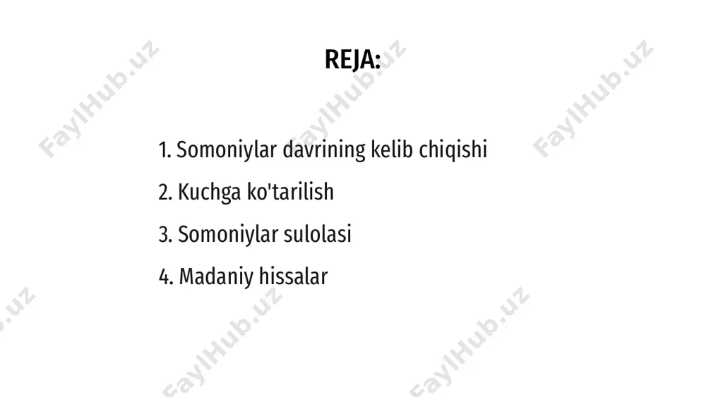 ot, san’at, me’morchilik kabi turli sohalarda katta madaniy hissa qo‘shgan. 1 ular she’riyatni, ayniqsa, ularning homiyligida gullab-yashnagan fors she’riyatini qo‘llab-quvvatlaganliklari bilan mashhur edilar. 3 ularning arxitektura yutuqlari orasida nafis dizayn va hunarmandchilikni namoyon etgan muhtasham masjid va saroylar qurilishi ham bor. 2 5. arxitektura merosi a somoniylar islom tarixidagi ajoyib me'moriy meros uchun mas'ul bo'lib, eron va islom ta'sirining o'ziga xos aralashmasini namoyish etishdi. b ularning buxorodagi ismoil somoniy maqbarasi kabi inshootlarida g‘ishtdan yasalgan murakkab naqshlar va geometrik naqshlar ularning badiiy va muhandislik mahoratidan dalolat beradi. c somoniylarning meʼmoriy hissalari vaqt sinovidan oʻtib, ularning madaniy ahamiyati va mintaqa meʼmoriy landshaftiga doimiy taʼsirini taʼkidladi. somoniylar imperiyasi o'z hududlarida savdo va savdoni rivojlantirishda, jonli iqtisodiy manzarani yaratishda hal qiluvchi rol o'ynadi. bu bozorlarning rivojlanishini rag'batlantirdi va uzoq mintaqalarni bog'laydigan savdo yo'llarini osonlashtirdi. somoniylar davrida savdogarlar gullab-yashnagan va ziravorlar, to'qimachilik va hashamatli buyumlar kabi tovarlar almashinuvi bilan shug'ullangan. bu imperiyaning gullab-yashnashiga hissa qo'shgan …