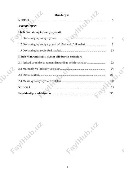 iqtisodiyotni tartibga solish vositalari — DOCX