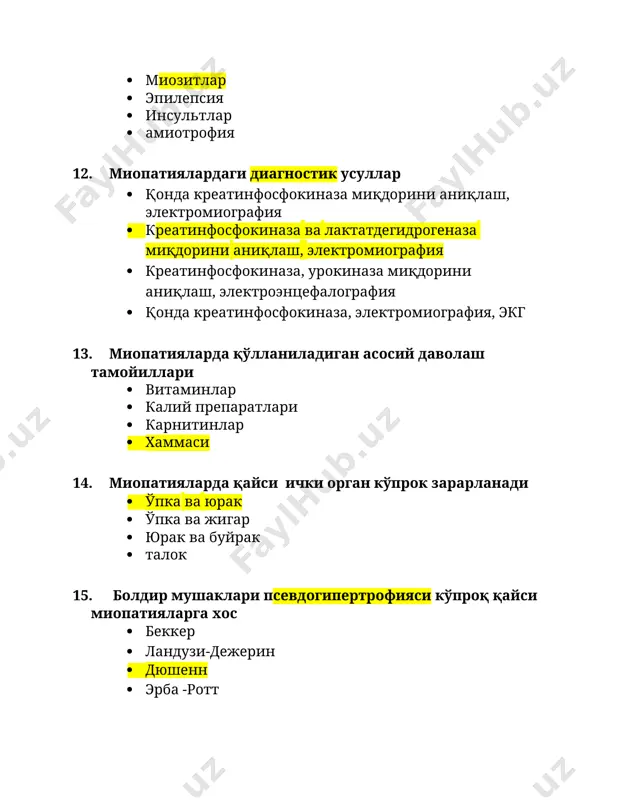 miopatiya haqida testlar - Page 4