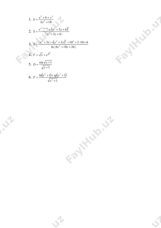 arning yig’indisini topish dasturi tuzilsin. 24. for takrorlash operatoridan foydalanib n! faktorialni topish dasturi tuzilsin. 25. quyidagi matematik misollarni c++ dasturlash tilida hisoblash dasturi tuzilsin.