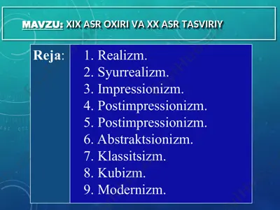 xx asr tasviriy san’ati — PPT