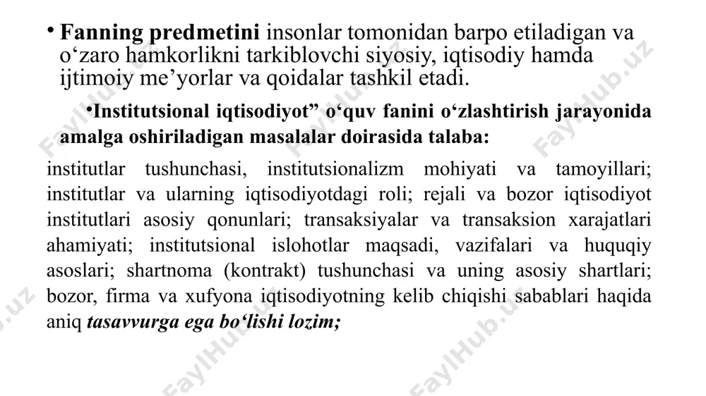 fdorlari erkin raqobat va bozor gʻoyasini yana jonlantirdilar, bozor iqtisodiyoti sharoitida davlatning rolini keskin cheklash kerakligini koʻrsatib berishdi. neoklassik iktisodiy nazariya larning bir qancha maktablari mavjud: avstriya maktabi, lozanna (matematik) maktabi, kembrij (ingliz) maktabi, amerika maktabi. keyingi davrda (p. samuelson) «neoklassik sintez» konsep-siyasi xam paydo boʻldi. «neoklassik sintez» bu aslida hozirgi neokeynschilik va neoliberal goyalarni ilk neoklassik karashlar bilan birlashtirib, uygʻunlashti-rilishidir. neoklassik nazariyaning asosiy tamoyillari ikki qismdan iborat. asosiy tamoyillarning birinchi qismini klassikaning “eski” tamoyillari, ikkinchi qismni esa, neoklassikaning “yangi” tamoyillari tashkil etadi. “eski” tamoyillar “qat'iy negiz” bo‘lsa, “yangi” tamoyillar neoklassikaning «himoya qobig‘i»ni tashkil etadi. “eski” tamoyillarga quyidagilar kiradi: • bozorda hamma vaqt muvozanat mavjud, u yagona pareto (val'ras- errou-dobre) optimumi talablariga mos keladi; • bozorda individlar tomonidan oqilona tanlov amalga oshiriladi; • individlarga tashqi omillar ta'sir ko‘rsatadi, ularning biror holatni afzal bilishi barqaror va ekzogen xususiyatga ega; xarajatlarning yagona turi – ishlab chiqarish xarajatlari hisobga olinadi. ayni chog‘da ayirboshlash …