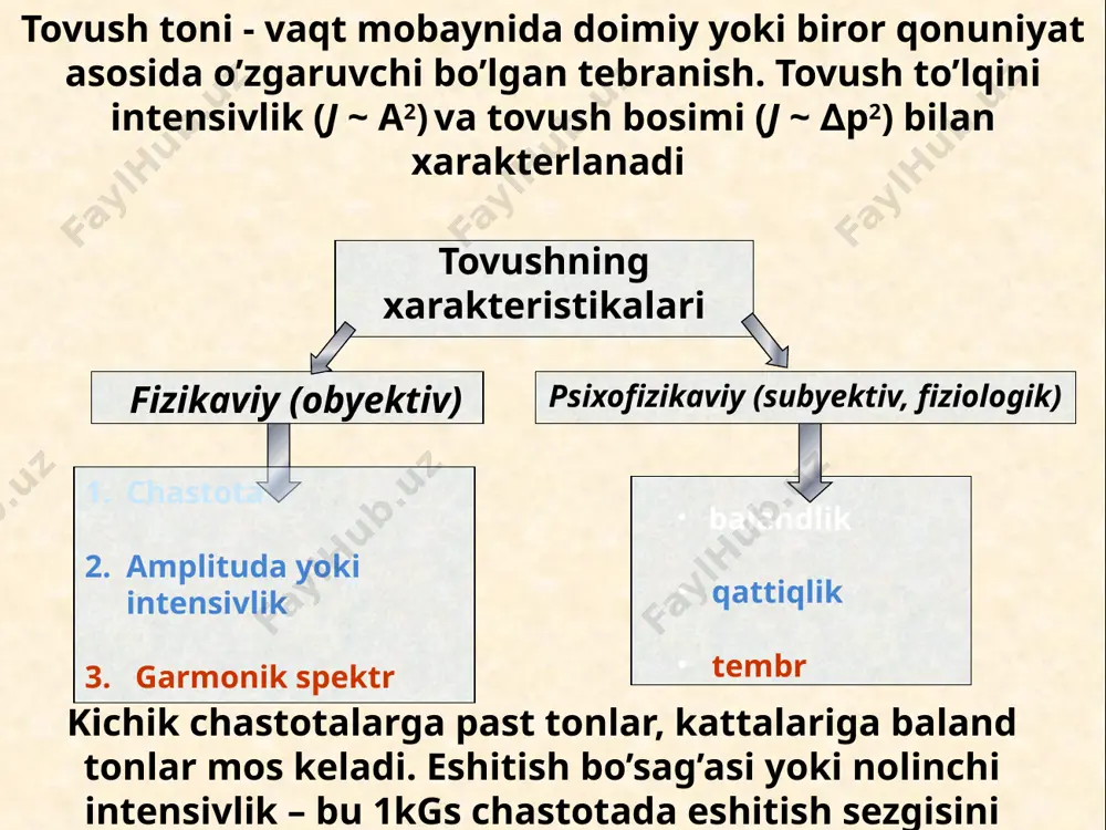 oldiruvchi, spazmalogik, tomirlarni kengaytiruvchi ta’sirga ega. ta’sir zonasida qon va limfa aylanish tezlashadi, fagasitozlashadi, regineratsiya va reparatsiya jarayonlari tezlashadi. tashqi nafas funksiyasi normallashadi. fizioterapiyada quyidagi ut – apparatlari qo’llaniladi: uts – 1, utp – 1, utp – 3 m, uzt – 101, (suyak – mushak, nerv sistemasi, ichki organ kasalliklarini davolashda) uzt – 102 (stomatologik kasalliklarni davolashda) uzt – 103 (urologiyada) uzt – 104 (ortomologiyada) uzt – 31 (ginekologiyada) lor – 1a, lor – 2, lor – 3 (otoloringologiyada) образец текста второй уровень третий уровень четвертый уровень пятый уровень infratovush uning xarakteristikasi va organizmga ta’siri. infratovush 0.001 gs 16 gs gacha bo’lgan, qulog’imiz eshita olmaydigan kichik chastotali tebranishlardir. har xil tabiat hodisalari ya’ni shamol, chaqmoq, yer silkinishi, portlash, sunami, tayfun va h.k. lar it manbayi bo’lishi mumkin. it o’zining havoda, yer yuzasida kam yutilganligi uchun juda katta masofagacha tarqalish xususiyatiga ega. katta bo’lmagan va o’rtacha intensivlikka ega bo’lgan it bosh …