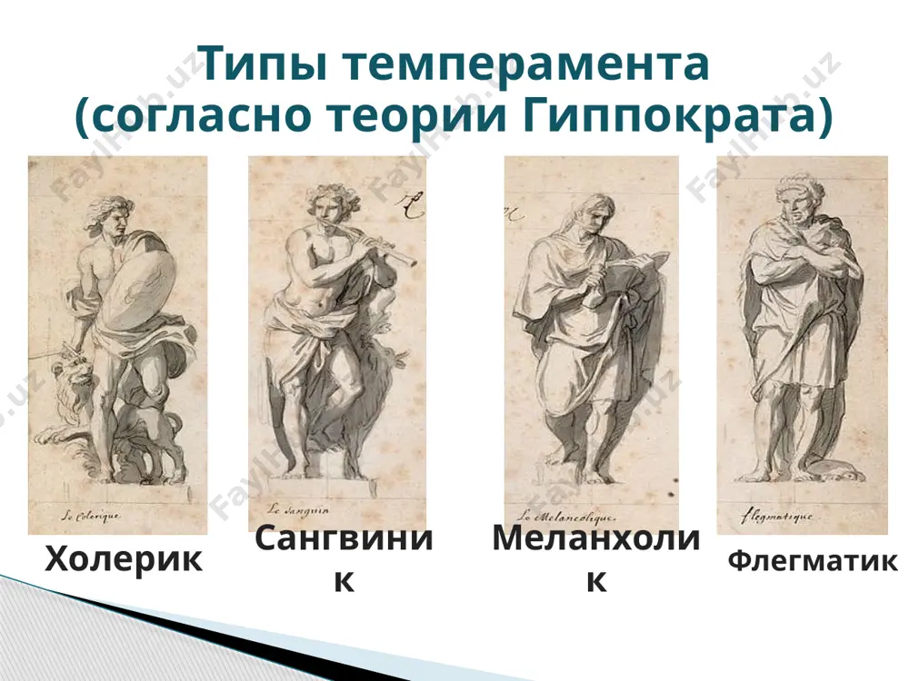ативны и решительны; б) быстро схватываете новое; в) не любите попусту болтать, молчаливы; г) одиночество переносите легко. 14 а) стремитесь к новому; б) у вас всегда бодрое настроение; в) любите аккуратность; г) робки, малоактивны. 15 а) упрямы; б) в интересах и склонностях не постоянны; в) у вас спокойная, ровная речь с остановками; г) при неудачах чувствуете растерянность и подавленность. 16 а) имеете склонность к горячности; б) тяготитесь однообразной кропотливой работой; в) мало восприимчивы к порицанию и одобрению; г) у вас высокие требования к окружающим и себе. 17 а) склонность к риску; б) к разным обстоятельствам приспосабливаетесь легко; в) начатое дело доводите до конца; г) у вас быстрая утомляемость. 18 а) резкие смены настроения; б) склонны отвлекаться; в) обладаете выдержкой; г) слишком восприимчивы к порицанию и одобрению. 19 а) бываете агрессивным, задирой; б) отзывчивы и общительны; в) незлобивы; г) мнительны, подозрительны. 20 а) в споре находчивы; б) неудачи переживаете легко; в) …