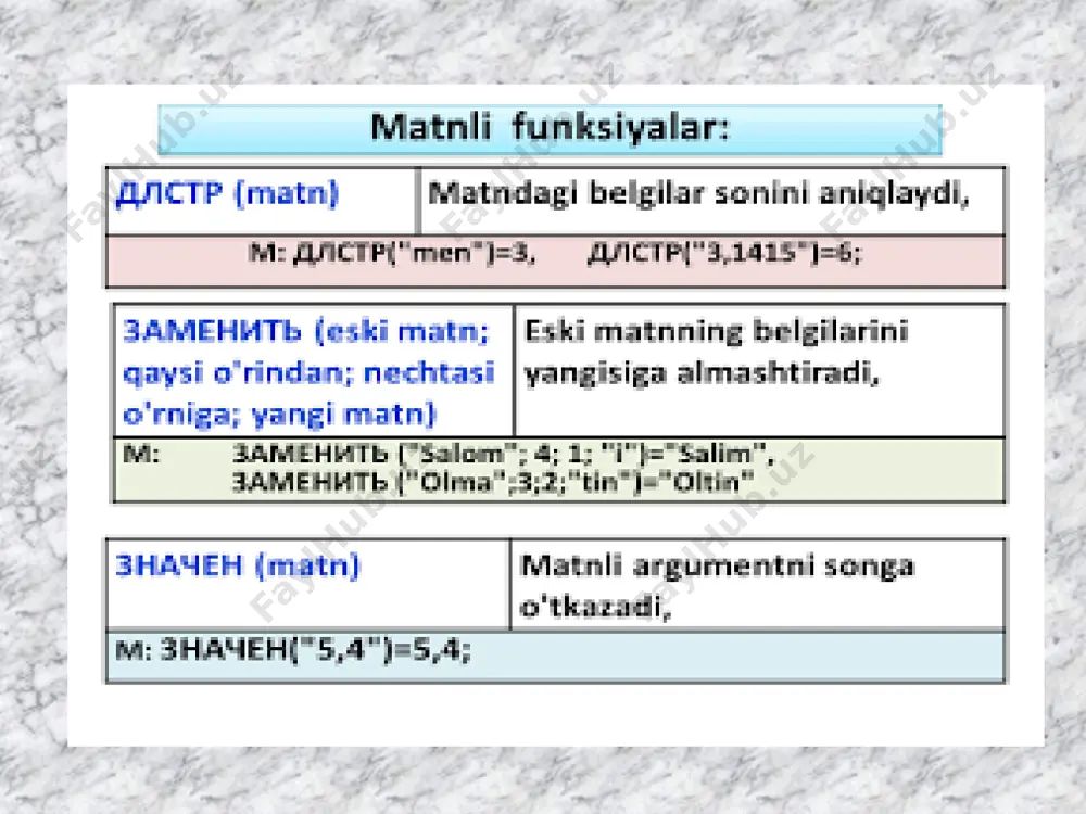 excelda matnli funksiyalar bilan ishlash - Page 5