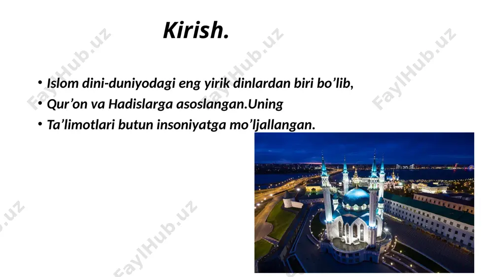 i. xulosa islom dini insoniyatiga axloqiy va ma’naviy yo’nlashib beradi. uning asosiy maqsadi-insonni ezgulikka chorlash. tashkent perfect university tayyorladi:irisova aynash 463-guruh image1.png image2.jpg image3.png image4.jpeg image5.jpg image6.jpg image7.jpg image8.jpg image9.jpg image10.jpg image11.png image12.jpg image13.png image14.jpg image15.png /docprops/thumbnail.jpeg