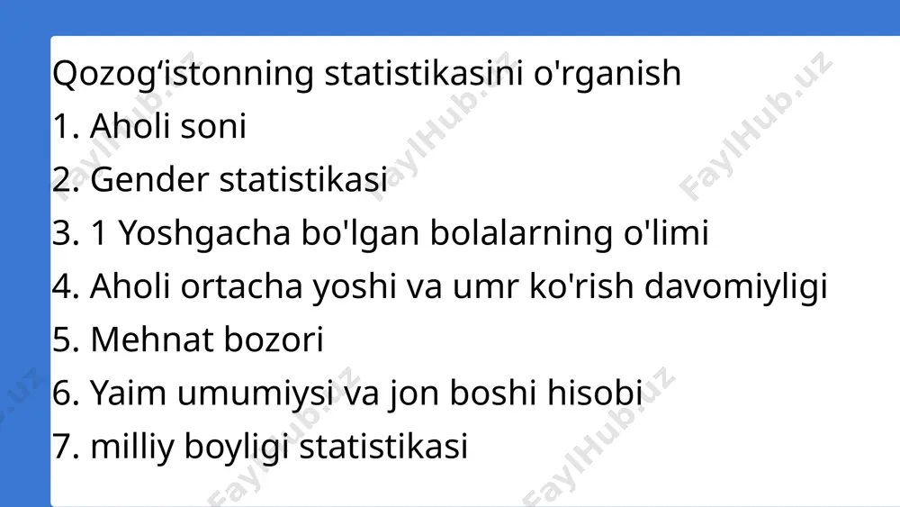 gaz, mis, alyuminiy, temir rudasi, ko‘mir, oltin. (manbalar: invest.miit.uz, trade.gov) step 9: etiboringiz uchun rahmat! image1.gif image2.png image3.svg image4.png image5.svg image6.png image7.png image8.svg image9.png image10.svg
