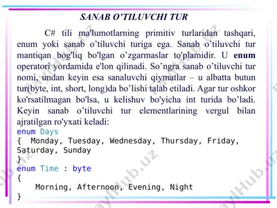 sanab o’tiluvchi tur — PPTX