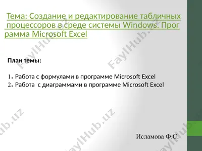 microsoft excel — PPTX