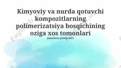 kimyoviy polimerizatsiya — PPTX