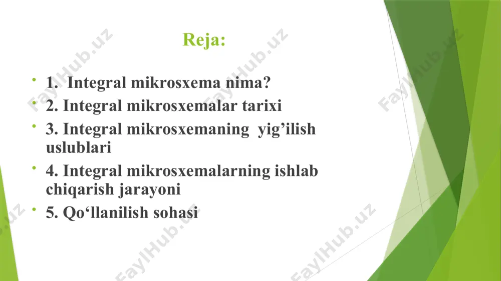 n bo‘lib, milliardlab tranzistorlarni bir chipga joylashtirish imkonini beradi. buning natijasida ko‘plab qurilmalar, masalan, smartfonlar, kompyuterlar, va boshqa elektron qurilmalar yaratildi. integral sxema - bu sxemalarni miniatyura qilish usuli (asosan, yarimo‘tkazgichli uskunalar, shu jumladan passiv komponentlar va boshqalar). muayyan jarayondan foydalangan holda, kontaktlarning zanglashiga olib keladigan tranzistorlar, rezistorlar, kondansatörler, induktorlar va boshqa komponentlar va simlar o‘zaro bog'liq bo‘lib, kichik yoki bir nechta kichik yarimo‘tkazgich chiplari yoki dielektrik substratlarda ishlab chiqariladi va keyin mikro tuzilmaga aylanadigan qobiqqa o‘raladi. zarur sxema funktsiyalari; barcha komponentlar bir butun tuzilishga ega bo‘lib, bu elektron komponentlarni miniatyuralashtirish, kam quvvat iste'moli, aql-idrok va yuqori ishonchlilik tomon katta qadam tashlaydi. [1] bu mikroelektron qurilma yoki komponent bo‘lib, kontaktlarning zanglashiga olib keladigan "ic" harfi bilan ifodalanadi. ixtirochilar jek kirbi (germaniy (ge) asosidagi integral sxema) va robert neyt (kremniy (si) asosidagi integral sxema). mikroelektronikada dual in -line paketi ( dip yoki dil ) to‘rtburchak korpusli va ikkita parallel qatorli elektr …