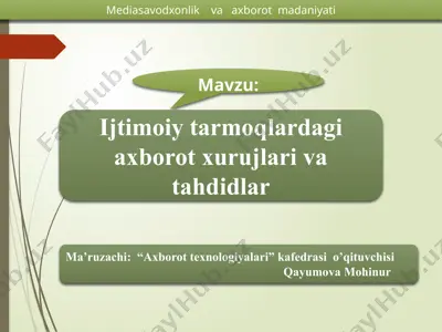 mediasavodxonlik va axborot madaniyatini — PPTX