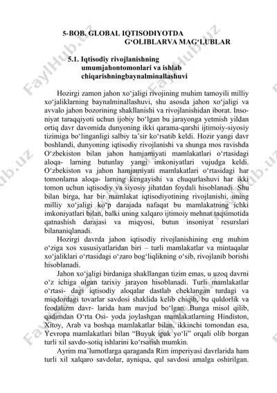 global iqtisodiyotda — DOCX