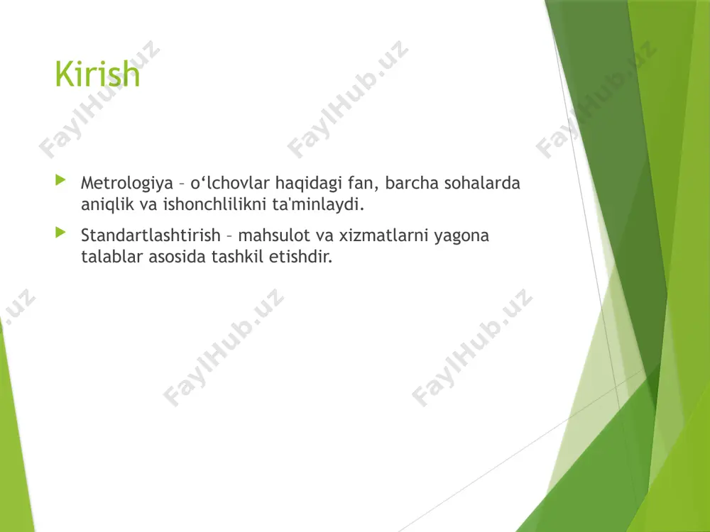 alqaro standartlar: • iso 9001 (sifat menejmenti) • iso 14001 (ekologiya menejmenti) • o‘zbekiston milliy standartlari (o‘zdst) amaliy misollar neft zavodlarida o‘lchov uskunalarini kalibrlash gaz oqimini aniqlash qurilmalari laboratoriyada neft mahsulotlarini analiz qilish xulosa metrologiya va standartlashtirish neft va gaz sanoatida aniqlik, sifat va xavfsizlikni ta'minlaydi. bu fanlarsiz ishlab chiqarish samaradorligi pasayadi. savollar va minnatdorchilik e'tiboringiz uchun rahmat! savollar bo‘lsa, marhamat. image1.jpeg image2.jpeg image3.jpeg /docprops/thumbnail.jpeg