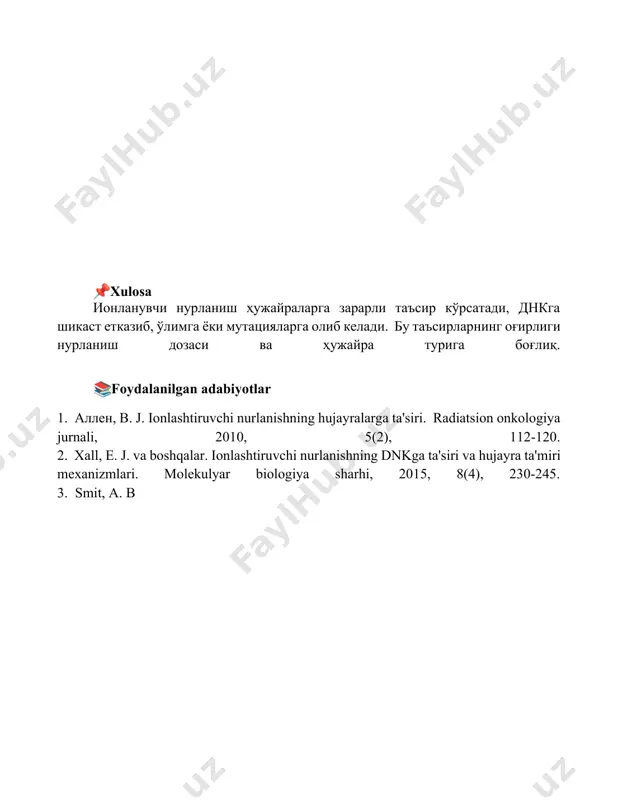 ionlashtiruvchi nurlarni hujayraga tasiri - Page 5