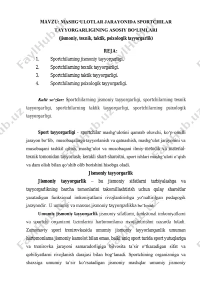sportchilar tayyorgarligi — PDF
