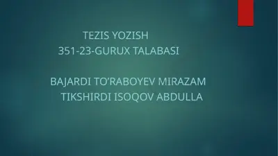 tezis yozish — PPTX