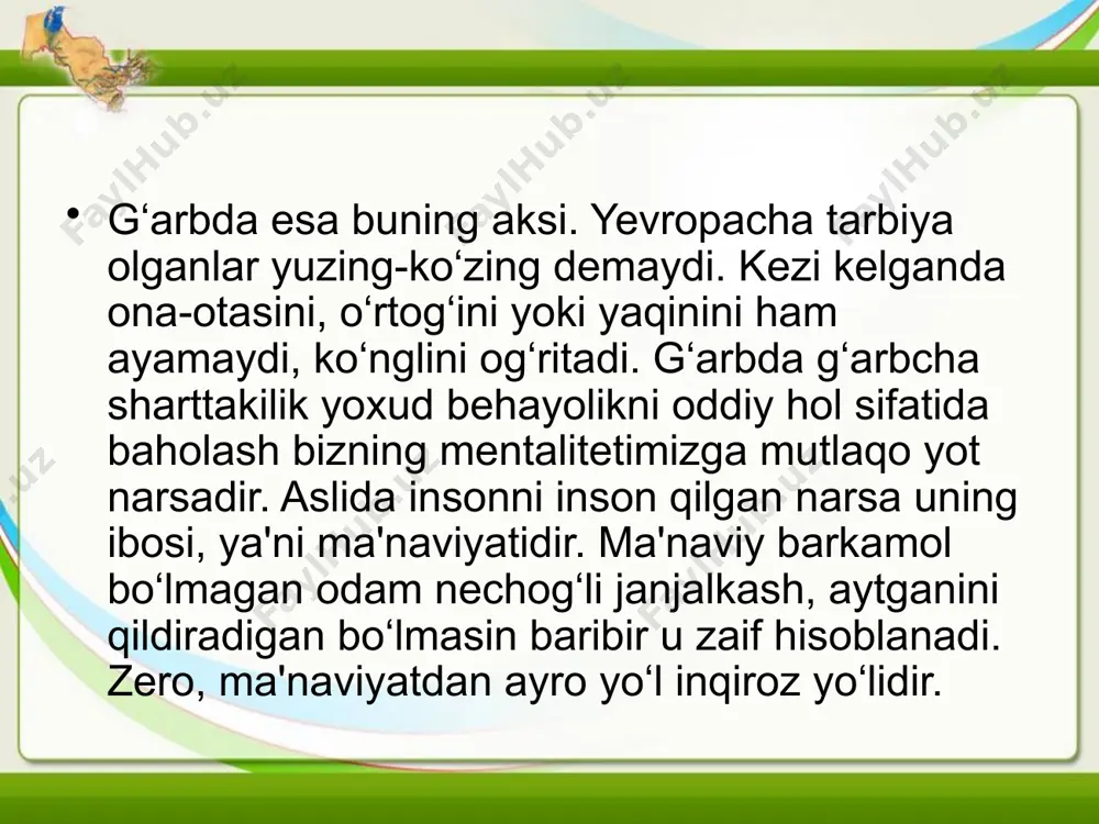 sharqona tarbiyaning o`ziga xos xususiyatlari - Page 4