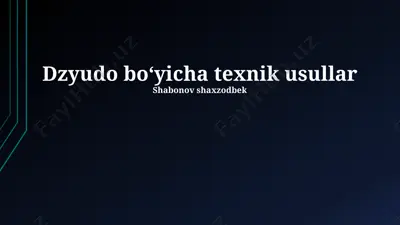 dzyudo boʻyicha texnik usullar — PPTX