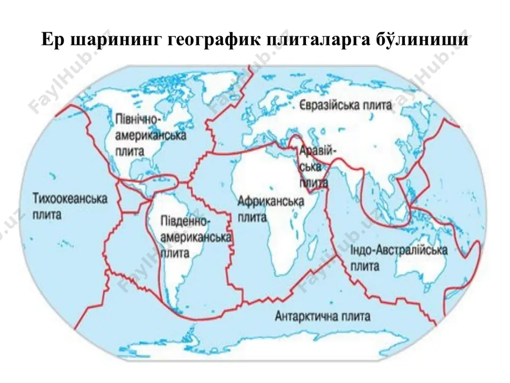 баллгача; хоразм ва самарқанд вилоятларида – 7 баллгача; тошкент, қарши, бухоро, термез, наманган, фарғона шахарларида – 8 баллгача; андижон вилоятида – 9 баллгача белгиланган. мантиядаги катта босим ёки портлашлар туфайли зилзила ўчоғи вужудга келади, натижада катта кучланишлар пайдо бўлади, булар ўз навбатида ернинг устки қатламининг тебранишига олиб келади. гипосентрдан ҳамма тарафга, қайтар сейсмик тўлқинлар тарқалади, улар асосан узунасига ва кўндаланг турларига бўлинади (схема). ер остидан узунасига тарқалаётган (вертикал тарзда) тўлқинлар ўз йўналиши бўйича навбатма-навбат ер пўстлоғини сиқиб, ер юзасига чиққанда товуш чиқаради. бу эса ер силкиниш олдидан чиқадиган товушнинг ўзгинасидир. кўндаланг тўлқинлар (горизонтал) ер юзасига чиқиб зилзила тўлқинларини вужудга келтиради ва эпитсентрдан барча тарафларга тарқалади: кучли ер силкиниши оқибатида ернинг яхлитлиги, бутунлиги ўзгаради, иншоотлар, жиҳозлар бузилади, коммунал-энергетик қисмлар ишдан чиқиши, инсонлар ўлими юз беради. ер силкиниши кўпчилик ҳолларда маълум интенсивликда чиқадиган товуш билан юз беради ва унинг пастбаландлиги ер қимирлашининг кучига боғлиқ. ер қимирлашининг асосий кўрсаткичлари қуйидагилардан иборат: ер силкиниш …