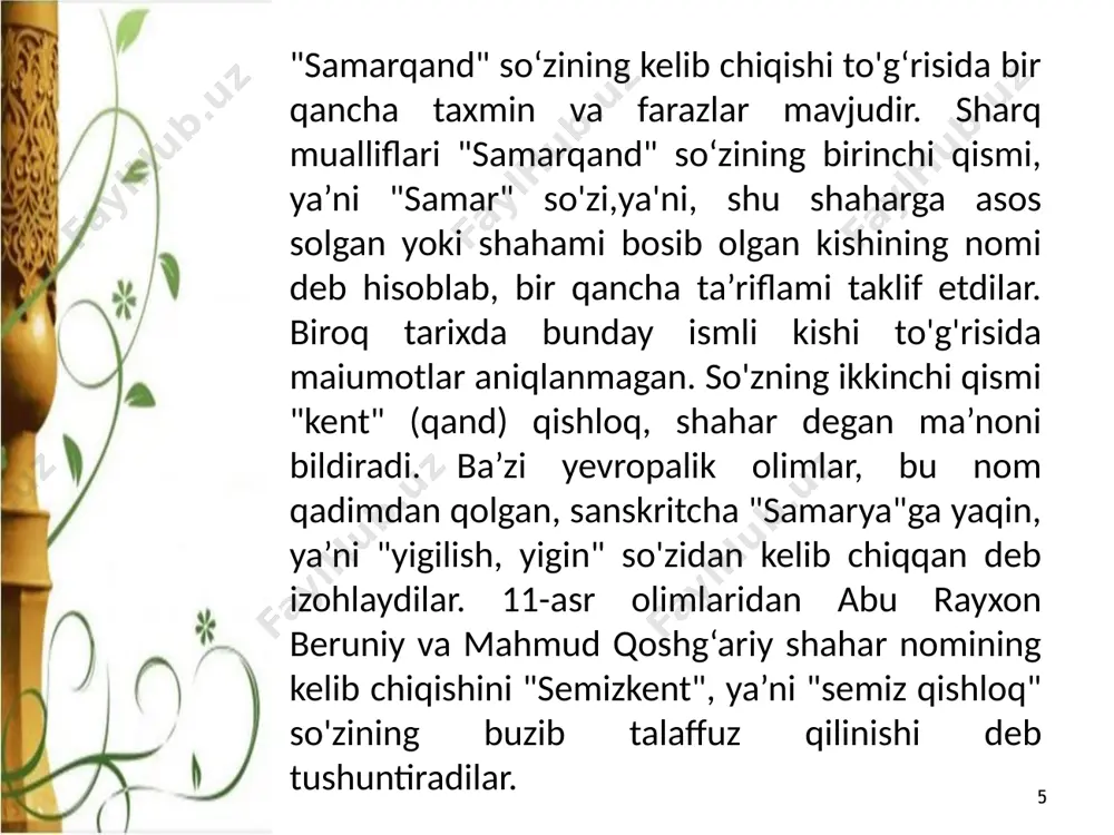 samarqand shahri tarixiy yodgorliklari - Page 5
