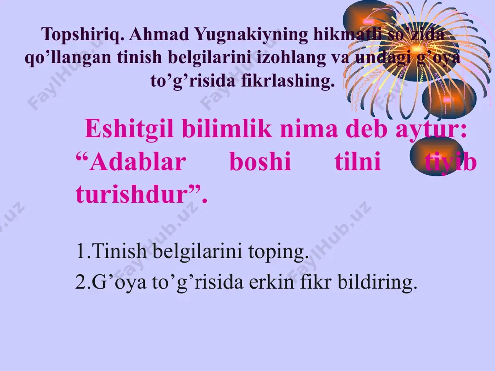 tinish belgilarining gap ichida qo'llanishi - Page 5