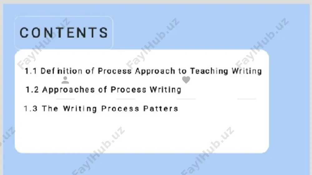 ng practices that allow them to think deeply about their writing and make revisions based on feedback from peers and teachers. in the process approach, the teacher acts as a facilitator, guiding students through the writing process and providing feedback and support as needed. the goal of the process approach to teaching writing is to help students become more confident, competent, and effective writers by encouraging them to develop a deep understanding of the writing process and by providing opportunities for practice and feedback. c approach to process writing process writing is an approach to teaching writing that emphasizes the writing process rather than just the final product. it is a learner-centered approach that encourages students to go through various stages of writing including prewriting, drafting, revising, and editing. this approach allows students to develop their writing skills and acquire the knowledge necessary for producing successful pieces of writing. during …