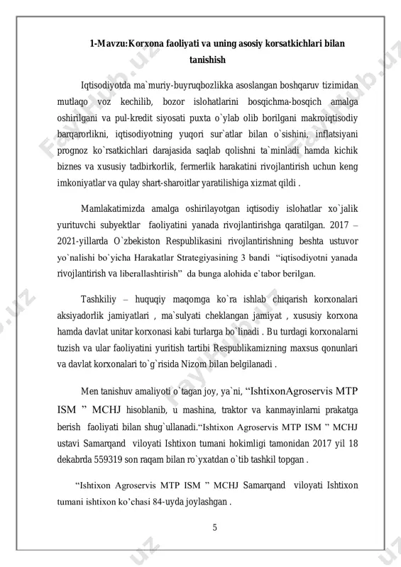 o’tkazilganidan keyin yuridik shaxs maqomiga ega bo’ladi. jamiya o’z faoliyatini tartibda belgilangan ustav va o’zbekiston respublikasning qonunlariga muvofiq va ta’sis hujjatlariga asosan amalga oshiradi. jamiyat o’z majburiyatlari bo’yicha o’zbekiston respublikasining qonun hujjatlariga muvofiq javob beradi. jamiyatning ishtirokchilari ularning majburiyatlari bo’yicha javobgar bo’lmaydilar va jamiyat faoliyati bilan bog’liq zararlar uchun o’zlari qo’shgan hissalar qiymati doirasida javobgar hisoblanadi. jamiyatning o’z hissasini to’la qo’shmagan ishtirokchilari jamiyat majburiyatlari bo’yicha har bir ishtirokchi hissasining to’lanmagan qismining qiymati doirasida javobgar hisoblanadi. jamiyat o’zining firma nomi yozilgan shtamp va blankalarga, shuningdek belgilangan tartibda ro’yxarga olingan o’z emblemasiga, tovar belgisiga ega bo’lishga haqli. jamiyat o’z egaligida mustaqil balansda hisobga olinadigan alohida mol-mulkka ega, o’z nomidan huquqlar va majburiyatlar olishi sudda da’vogar va javobgar bo’lishi mumkin. jamiyat o’z faoliyatini o’zbekiston respublikasi fuqarolik kodeksi va o’zbekiston respubliksining “aksiyadorlik jamiyatlari va aksiyadorlarning huquqlarini himoya qilish to’g’risida”gi (06. 05. 2014y. o’rq-370 – son) qonun va “qimmatli qog’ozlar bozori to’g’risida”gi (03.06.2016y. o’rq-387 –son) …