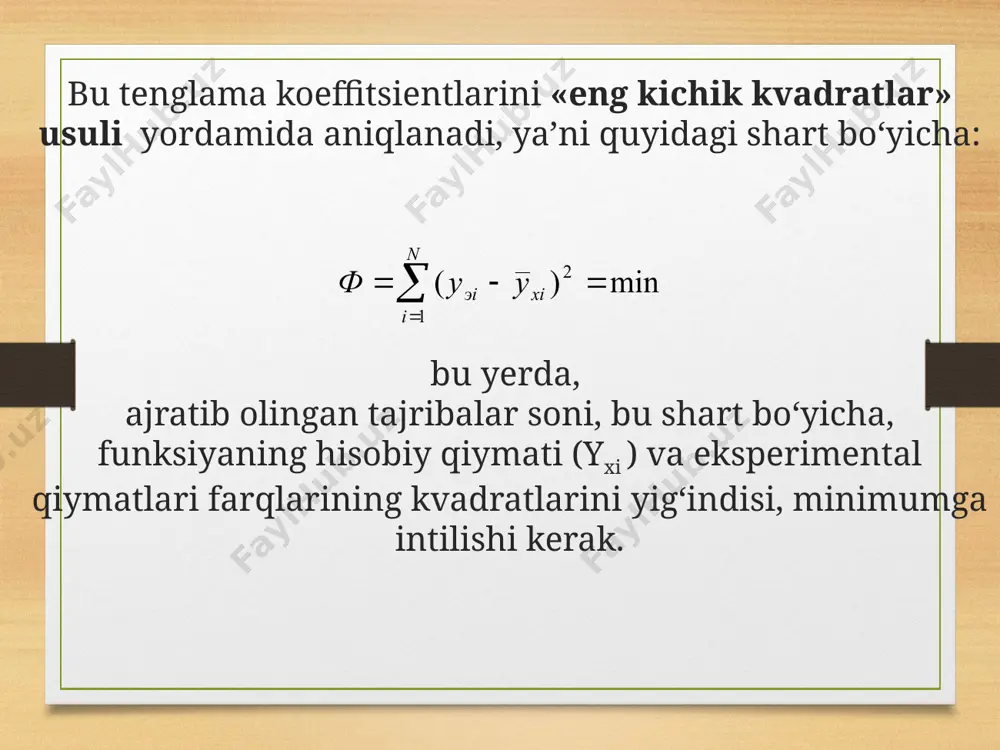 regressiya tenglamasi koeffitsientlarini topish uchun eng kictirish - Page 5