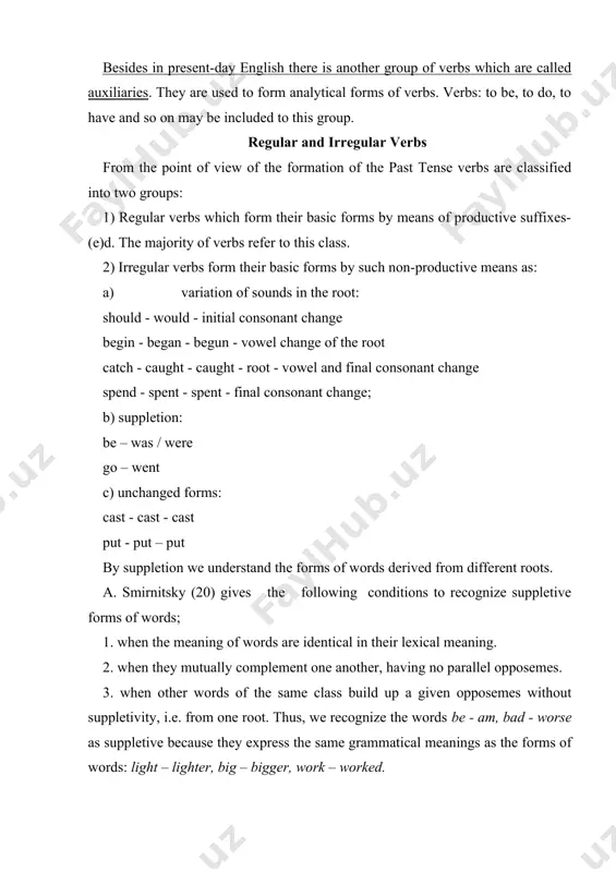 to sail a ship, to nod approval ... the same is found in the construction "cognate object": to live a long life, to die the death of a hero ... the grammatical categories of verbs grammatical categories of verbs in this question we do not find a generally accepted view-point. b.a. ilyish (15) identifies six grammatical categories in present-day english verb: tense, aspect, mood, voice, person and number. l. barkhudarov, d. steling distinguish only the following grammatical categories: voice, order, aspect, and mood. further they note, that the finite forms of the verb have special means expressing person, number and tense. (4) b. khaimovich and rogovskaya (4): out of the eight grammatical categories of the verb, some are found not only in the finites, but in the verbids as well. two of them-voice (ask - be asked), order (ask - have asked) are found in all the verbids, and the …